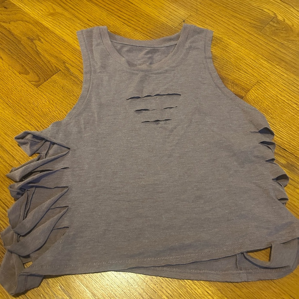 ALO Yoga Gray Cut-Out Crop Top